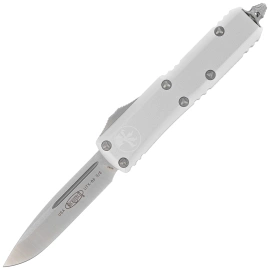 Microtech UTX-85 S/E OTF Knife Natural Clear Aluminium, Satin M390 (231-4CR)