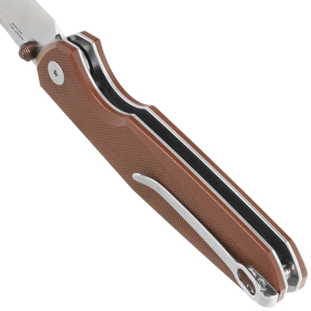 Bestechman Velix Knife Brown G10, Satin/Stonewashed 14C28N by Ostap Hel (BMK07B)