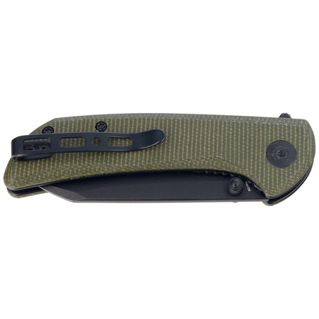 Nóż składany Sencut Fritch Green Canvas Micarta, Black Stonewashed 9Cr18MoV (S22014-1)