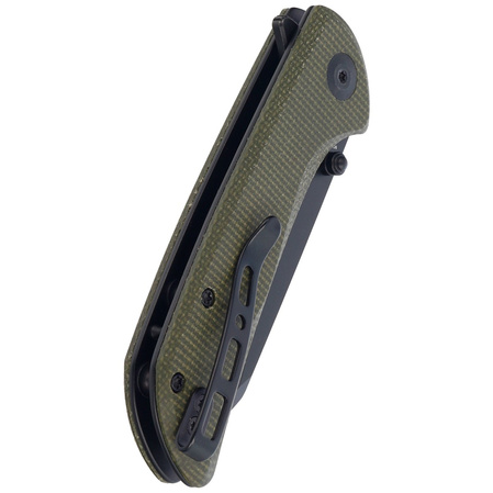 Nóż składany Sencut Fritch Green Canvas Micarta, Black Stonewashed 9Cr18MoV (S22014-1)