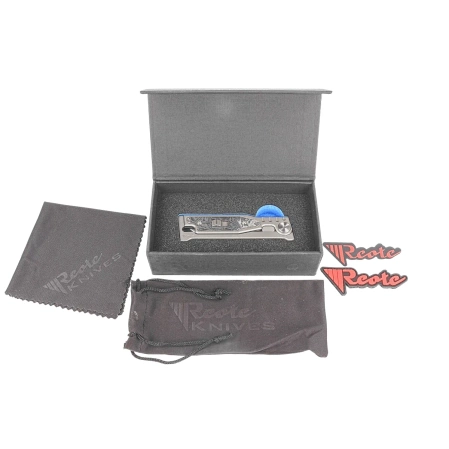 Nóż grawitacyjny Reate Mini EXO OTF Gravity T/E Bead Blasted Titanium/Burl Linen Micarta, Stonewashed CPM 3V