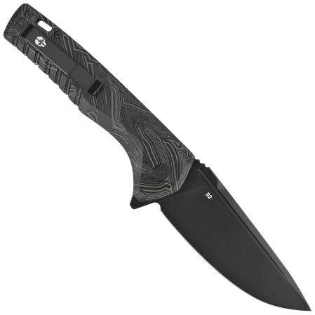 Tekto F3 Charlie Knife Damascus G10, Black HW, Black D2