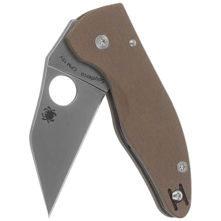 Spyderco Microjimbo Sprint Run Knife Brown G10, Stonewashed CPM 15V by Michael Janich (C264GPBN15V)