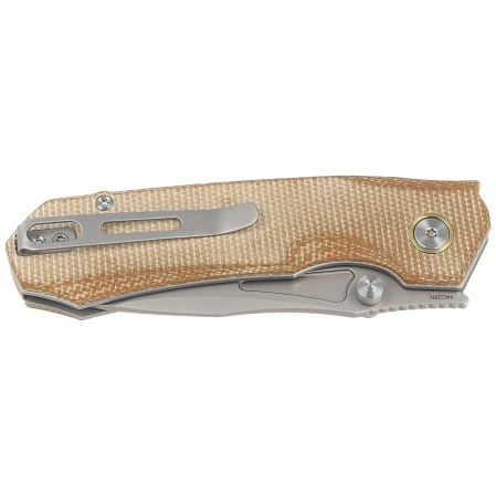 Remette Rhino MC319BR Knife Brown Micarta, Stonewashed 14C28N