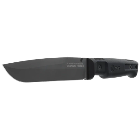 K25 RK-32757 Knife Black Rubber, Black Titanium 4Cr13Mov