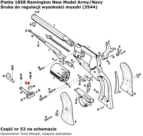 Śruba do regulacj wysokościi muszki Pietta Remington 1858 New Model Army/Navy Target (3544)