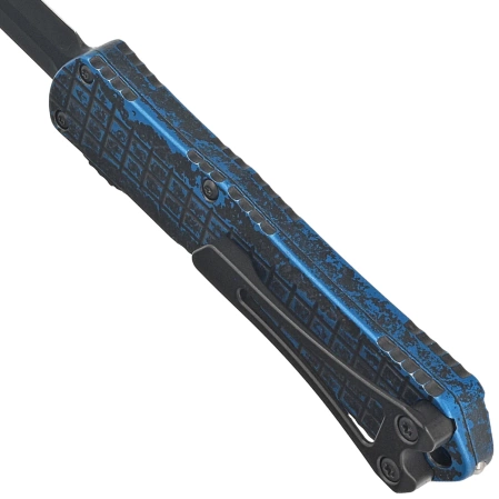 Heretic Manticore S D/E Breakthrough Blue Aluminum, Black DLC MagnaCut OTF Knife by Tony Marfione Jr. (H024F-6A-BRBLU)