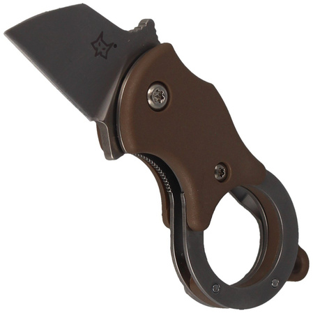 FOX Mini-TA Folding Knife FRN Coyote, Bead Blasted Blade (FX-536 CB)