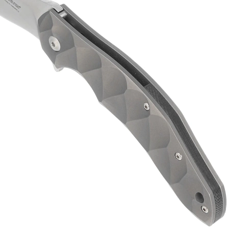 Fox Flipper Knife Gray Titanium, Satin N690Co by Jens Ansø (FX-302)