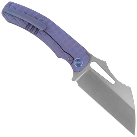 Nóż składany Kubey Sylow Blue Titanium, Stonewashed 14C28N by James Lowe (KU260B)