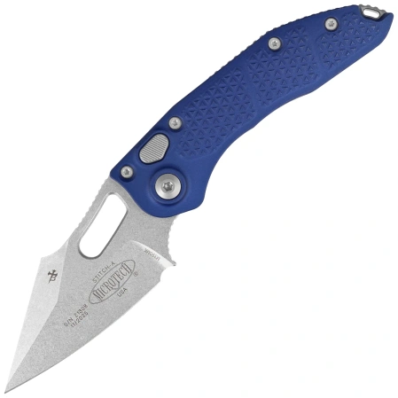Nóż automatyczny Microtech Stitch-A S/E Navy Tri-Grip Aluminium, Stonewashed by Borka Blades and Tony Marfione (169-10NA)