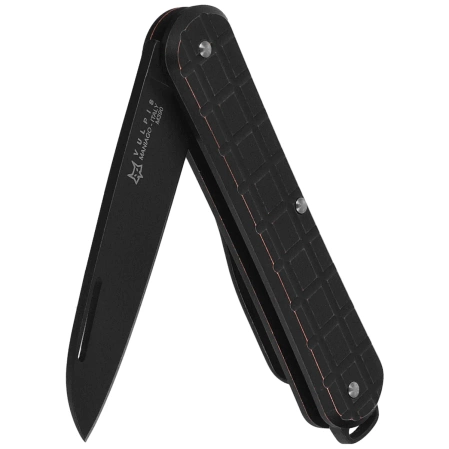 Fox Vulpis 130 LE No 053/250 Pocket Knife Grenade Pattern Black Copper, Black Stonewashed M390 (FX-VPGP130 COB)