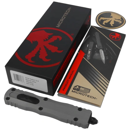 Nóż automatyczny OTF Microtech Dirac Delta D/E Natural Clear Aluminium, Black M390 by Tony Marfione (227-1NC)