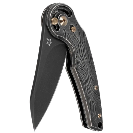 Fox Jupiter Black Titanium, Stonewashed PVD M390 by Denis Simonutti knife (FX-555 TIBR)