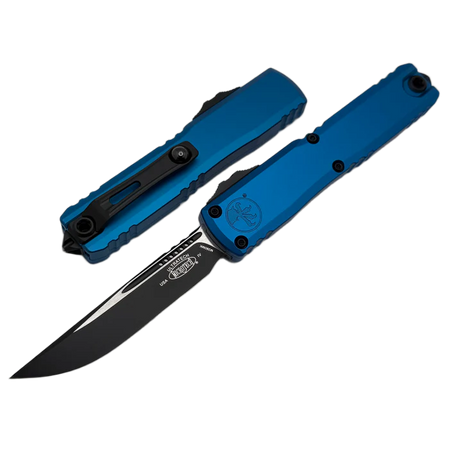 Nóż automatyczny OTF Microtech Ultratech Gen IV S/E Blue Aluminium, Black M390MK by Tony Marfione (11214-1BL)