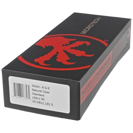 Nóż automatyczny Microtech Stitch-A S/E Natural Clear Aluminium, Black M390MK by Borka Blades and Tony Marfione (169-1NC)