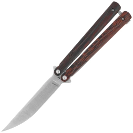 Martinez Albainox Balisong Knife Fine Wood, Satin 3Cr13Mov (02254)