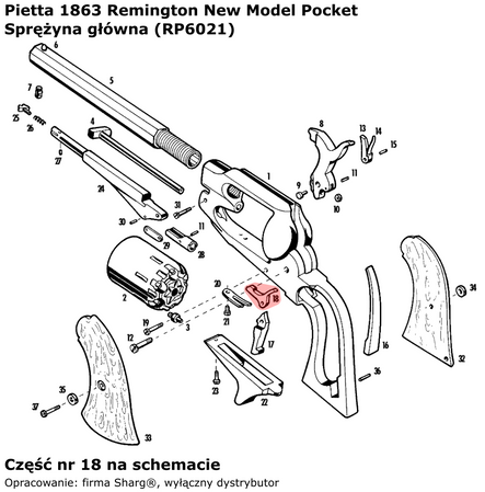 Pietta 1863 Remington Pocket Cylinder Lock (RP6021)
