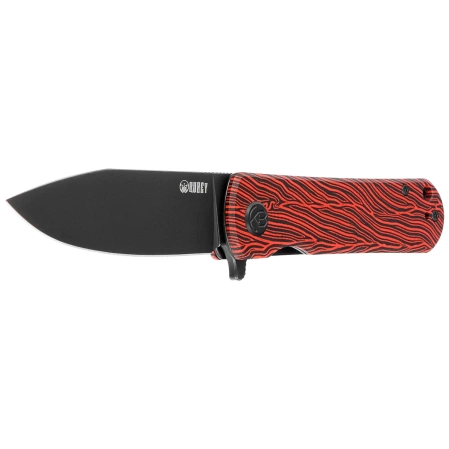 Kubey NEO Knife Red / Black Damascus G10, Blackwashed AUS-10 by Keanu Alfaro (KU371F)
