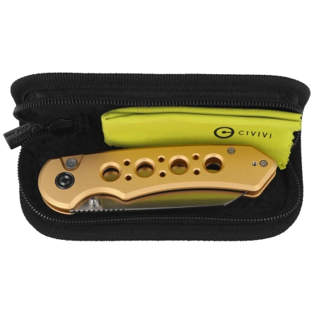 Civivi Pragma Prime Knife Champagne Aluminum, Satin 14C28N (C24067-3)