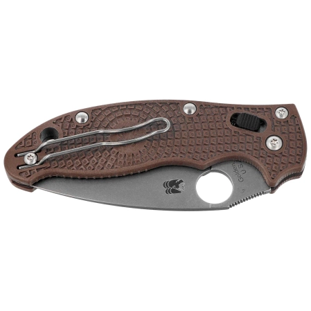 Spyderco Manix 2 Lightweight Sprint Run Knife Brown FRCP, Stonewashed CPM 15V by Eric Glesser (C101PBN15V2)