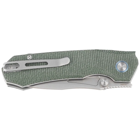 Remette Rhino MC319G Knife Military Green Micarta, Stonewashed 14C28N