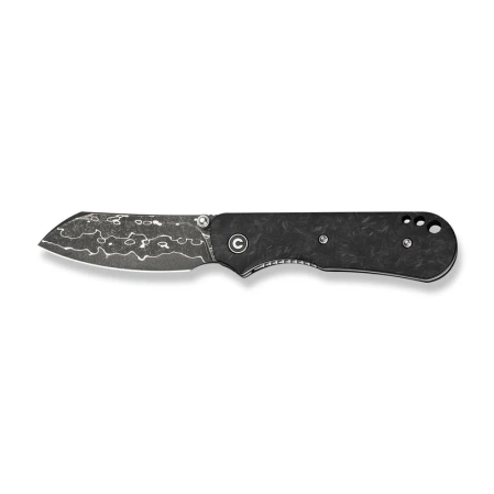 Civivi Crabby Knife Shredded Carbon Fiber, Damascus by Ken Onion Jr. (C24055-DS1)