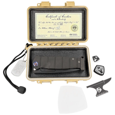 Medford Knife USMC Fighter Flipper PVD Black/Flamed Titanium, Black PVD 3V by Greg Medford