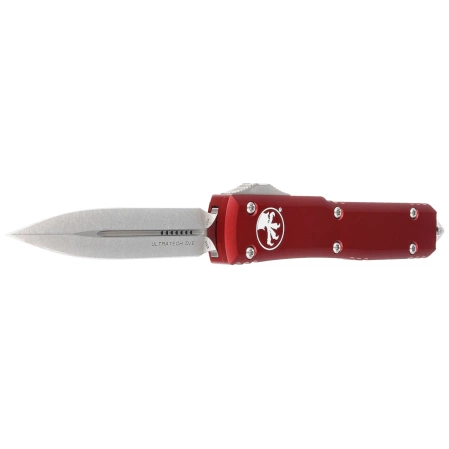 Microtech Ultratech D/E Merlot Red Aluminum OTF Knife, Stonewashed M390 by Tony Marfione (122-10MR)