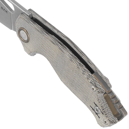 Nóż składany MKM Vincent Green Canvas Micarta, Stonewashed MagnaCut by Jesper Voxnaesi (MK VCM-GC)