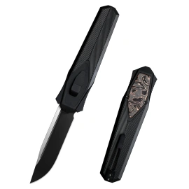 Remette RT-Swordfish CP Knife Black Aluminum/Copper Carbon Fiber, Titanium Black S35VN (ZL103D13)