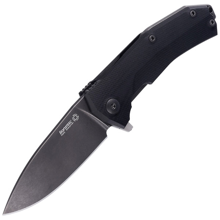 LionSteel KUR Knife Black G10, Black PVD/Stonewashed Sleipner by Molletta (KUR BBK)