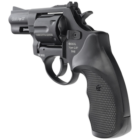 BAS Voltran Ekol Viper 2.5'' Matte Black cal. alarm revolver .22 Long Blanc