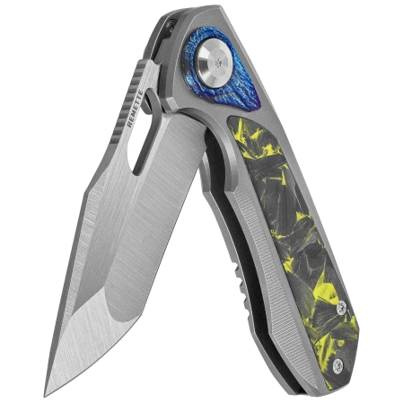 Nóż składany Remette RT-Saker Falcon Gray Titanium/Carbon Fiber, Manual Fine Grinding Satin S45VN (ASTP-2)