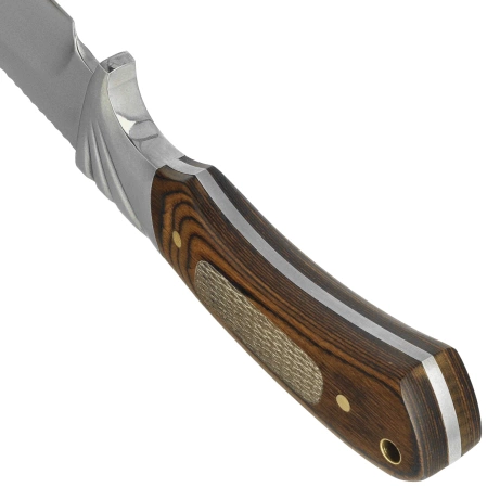 Nóż myśliwski Martinez Albainox Hunting Brown Micarta, Mirror 3Cr13Mov (32272)