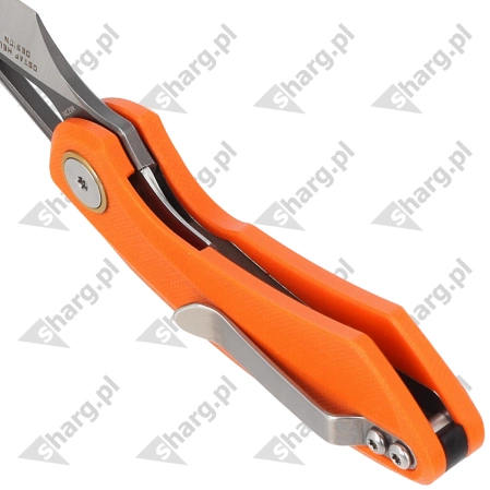 Nóż składany Bestech Bihai Orange G10, Grey DLC Stonewashed/Satin 14C28N by Ostap Hel (BG53B-2)