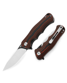 Bestech Bobcat Knife Black / Red G10, Black Stonewashed / Satin D2 (BG22C-2)