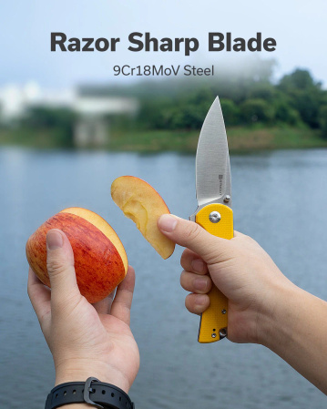 Nóż składany Sencut Praktisk Yellow G10, Satin 9Cr18MoV (S24019-2)