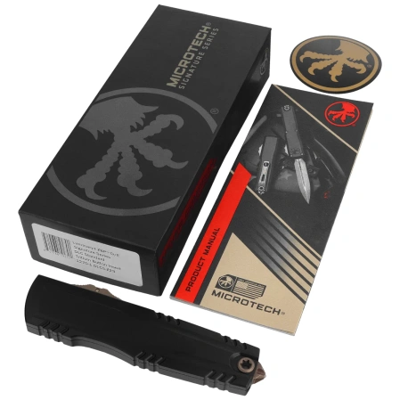 Nóż automatyczny OTF Microtech Luminary ZBP D/E Signature Black Aluminium, Black DLC M390MK by Tony Marfione (1270-1DLCS-Z23)