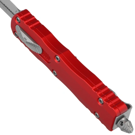 Nóż automatyczny OTF Microtech Dirac D/E Red Aluminium, Stonewashed M390 by Tony Marfione (225-10RD)