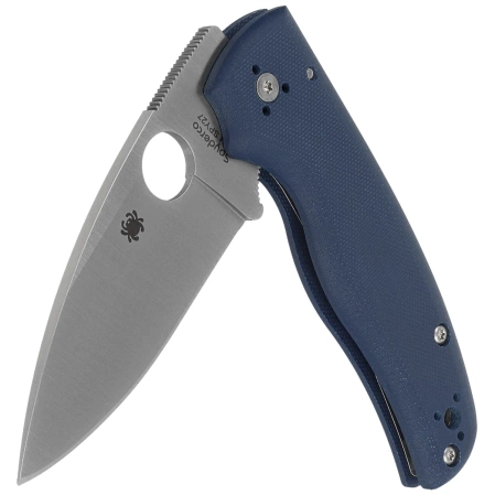Spyderco Shaman Knife Cobalt Blue G10, Satin CPM SPY27 by Sal Glesser (C229GPCBL)
