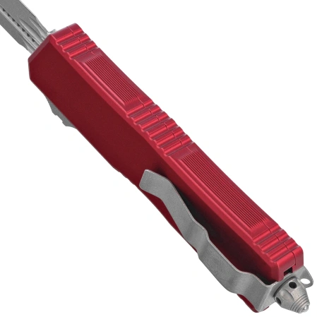 Microtech Scarab II Gen III Executive D/E OTF Knife Merlot Aluminum, Apocalyptic M390MK by Tony Marfione (1175-10APMR)