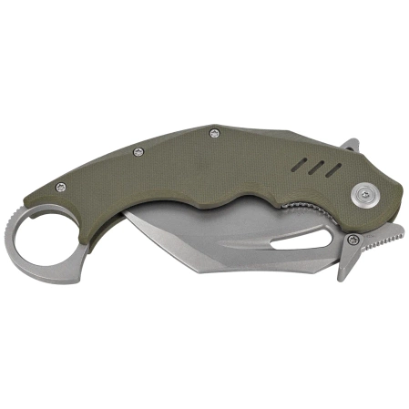 Kubey Wrath Knife Green G10, Beadblasted 14C26N by MUZI Design (KU261B)