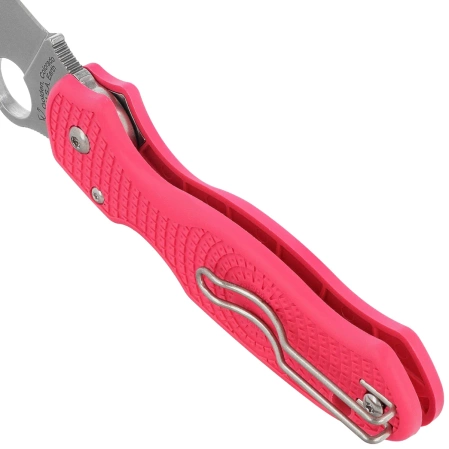 Spyderco Para 3 Lightweight Knife Pink FRN, Satin CTS BD1N by Sal and Eric Glesser (C223PPN)
