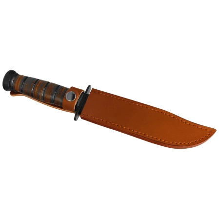 Martinez Albainox USMC like Ka-Bar Brown Leather, Black 3Cr13Mov (31762)