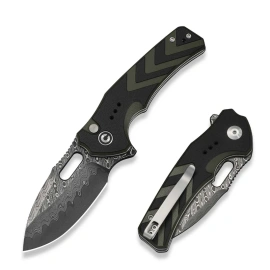 Nóż składany Civivi Vexron Black-Green G10, Damascus (C24066-DS1)