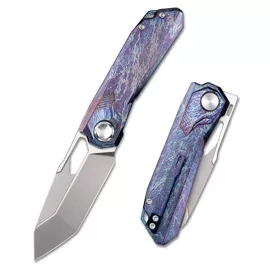 Remette RT-Peregrine Falcon Knife Thunder Lightning Titanium, Hand Grinding Pearlescent M390 (RTT1-T)