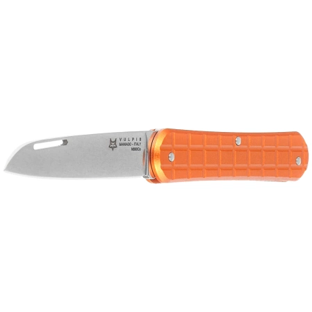 Scyzoryk Fox Vulpis Grenade Pattern Orange Aluminium, Polished N690Co (FX-VPGP130 OR)