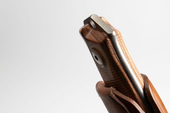 LionSteel Bushcraft Knife Santos Wood, Stone Washed Sleipner by Molletta (B41 ST)