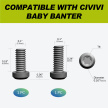 Civivi Black Titanium clip and screw set for Civivi Baby Banter (T003B)